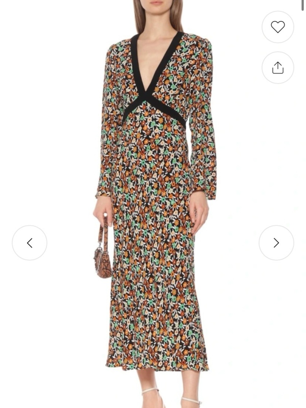 Rixo Tania Dress Floral Print Maxi Dress Size XL